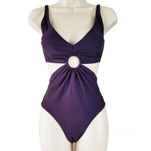 Bar III Ring Swimsuit Size Small Purple Monokini One Piece Womens O Ring Lined